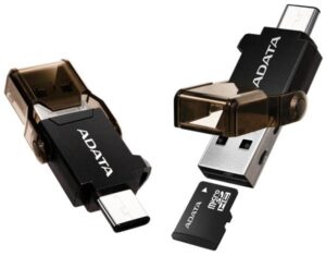 ADATA s duálním konektorem (USB-C + USB 3.1) černá (ACMR3PL-OTG-RBK)