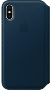 Apple Leather Folio na iPhone X - vesmírně modré (MQRW2ZM/A)