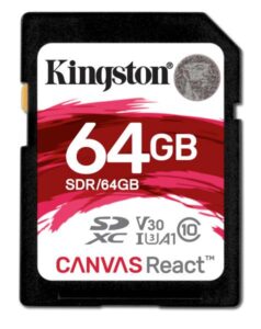 Kingston Canvas React SDXC 64GB UHS-I U3 (100R/80W) (SDR/64GB)