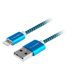 GoGEN USB / lightning, 1m, opletený modrý (LIGHTN100MM26)