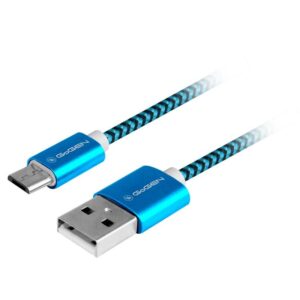 GoGEN USB / micro USB, 1m, opletený modrý (MICUSB100MM26)
