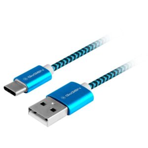 GoGEN USB / USB-C, 1m, opletený modrý (USBAC100MM26)