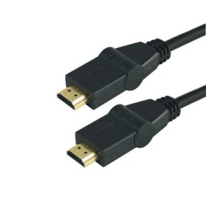 Kabel GoGEN HDMI 1.4, 1,5m, s rotací 180°, pozlacený, High speed, s ethernetem, černý (HDMI150MM08)