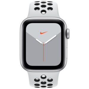 Apple Watch Nike Series 5 GPS 40mm pouzdro ze stříbrného hliníku - platinový/černý sportovní řemínek Nike (MX3R2HC/A)