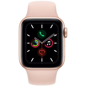 Apple Watch Series 5 GPS 40mm pouzdro ze zlatého hliníku - pískově růžový sportovní řemínek (MWV72HC/A)