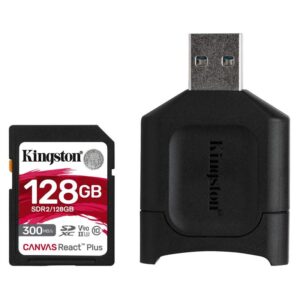 Kingston Canvas React Plus SDXC 128GB UHS-II U3 (300R/260W) + čtečka (MLPR2/128GB)