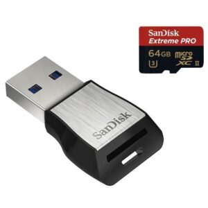 Sandisk Micro SDXC Extreme Pro 64GB + USB 3.0 čtečka (SDSQXPJ-064G-GN6M3)