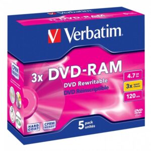 Verbatim DVD-RAM 4,7GB 3x jewel box, 5ks (43450)