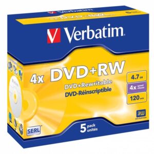 Verbatim DVD+RW 4,7GB, 4x, jewel box, 5ks (43229)