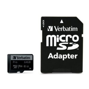 Verbatim Pro microSDXC 64GB UHS-I V30 U3 + adaptér (47042)