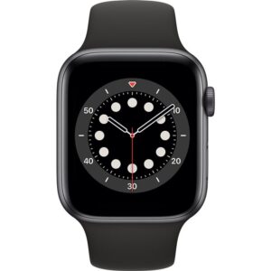 Apple Watch Series 6 GPS 44mm pouzdro z vesmírně šedého hliníku - černý sportovní náramek (M00H3HC/A)