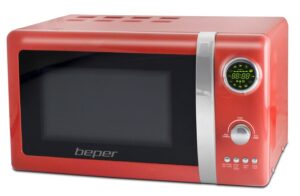 Beper mikrovlnná trouba 90890-R digitální mikrovlnná trouba s grilem 20l retro červená