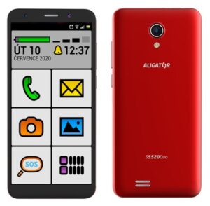 Aligator smartphone S5520 Duo 16Gb Senior červená