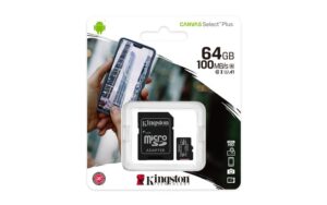 Kingston paměťová karta Micro Sdxc Canvas Select Plus 100R 64Gb 100Mb/s Uhs-i + adaptér (SDCS2/64GB)