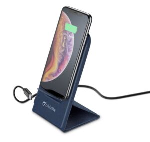Cellularline nabíječka pro mobil Wireless Passport stojánek s bezdrátovým nabíjením, modrá