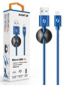 Aligator kabel Datový kabel premium 2A,microusb,modrý Datkp13