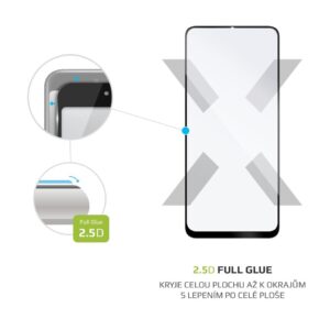 tvrzené sklo pro mobilní telefon Ochranné tvrzené sklo Fixed Full-cover pro Realme 6i, lepení přes celý displej, černé