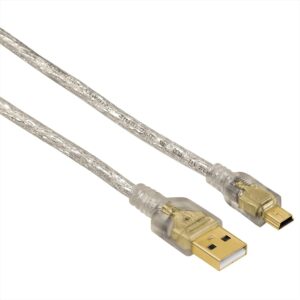 Hama Usb kabel Usb 2.0 kabel, typ A - mini B, 1,8 m, transparentní, blistr