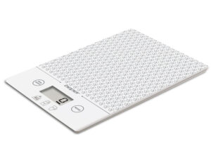 Beper kuchyňská váha 90123-B elektronická skleněná kuchyňská váha Diana, bílá, do 5kg