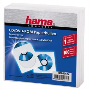 Hama obal ochranný obal pro Cd/dvd, 100ks/bal, bílý, balení Pe fólie