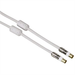 Hama koaxiální kabel anténní kabel 120 dB, 1,5 m, pozlacený, feritové filtry, opletený, kovové vidlice