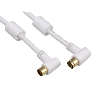 Hama koaxiální kabel anténní kabel vidlice-zásuvka, kolmé konektory, 95 dB, 3*, 1,5 m