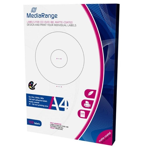 MEDIARANGE CD/DVD/Blu-ray etikety 41mm-118mm